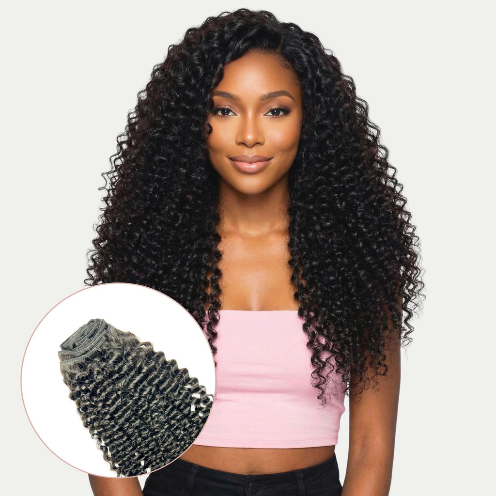 Kinky Curly Clip-In 100% Human Hair Extensions by Private Label