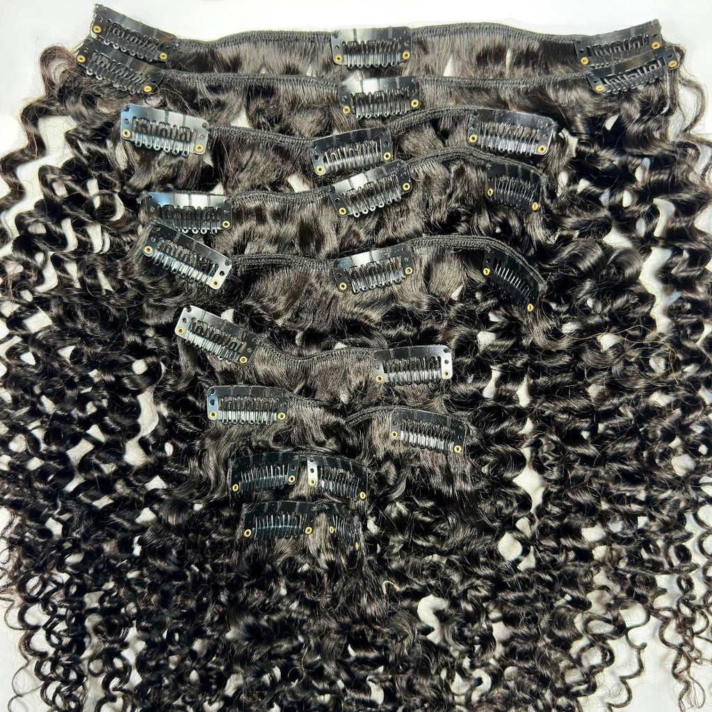 Kinky Curly Clip-In 100% Human Hair Extensions by Private Label