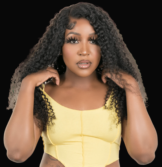 Kinky Curly 4x4 Transparent Lace 100% Human Hair Closure Wig by Private Label