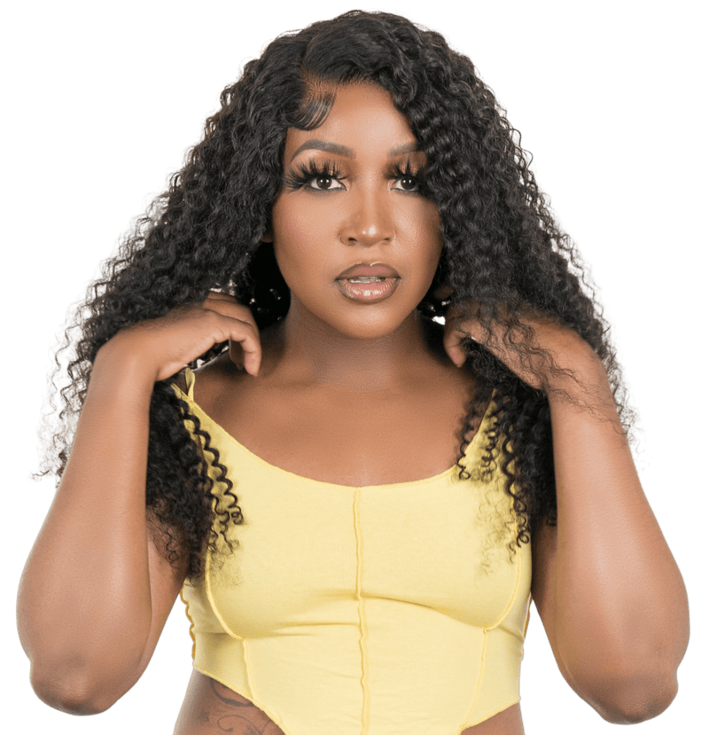 Kinky Curly 4x4 Transparent Lace 100% Human Hair Closure Wig by Private Label
