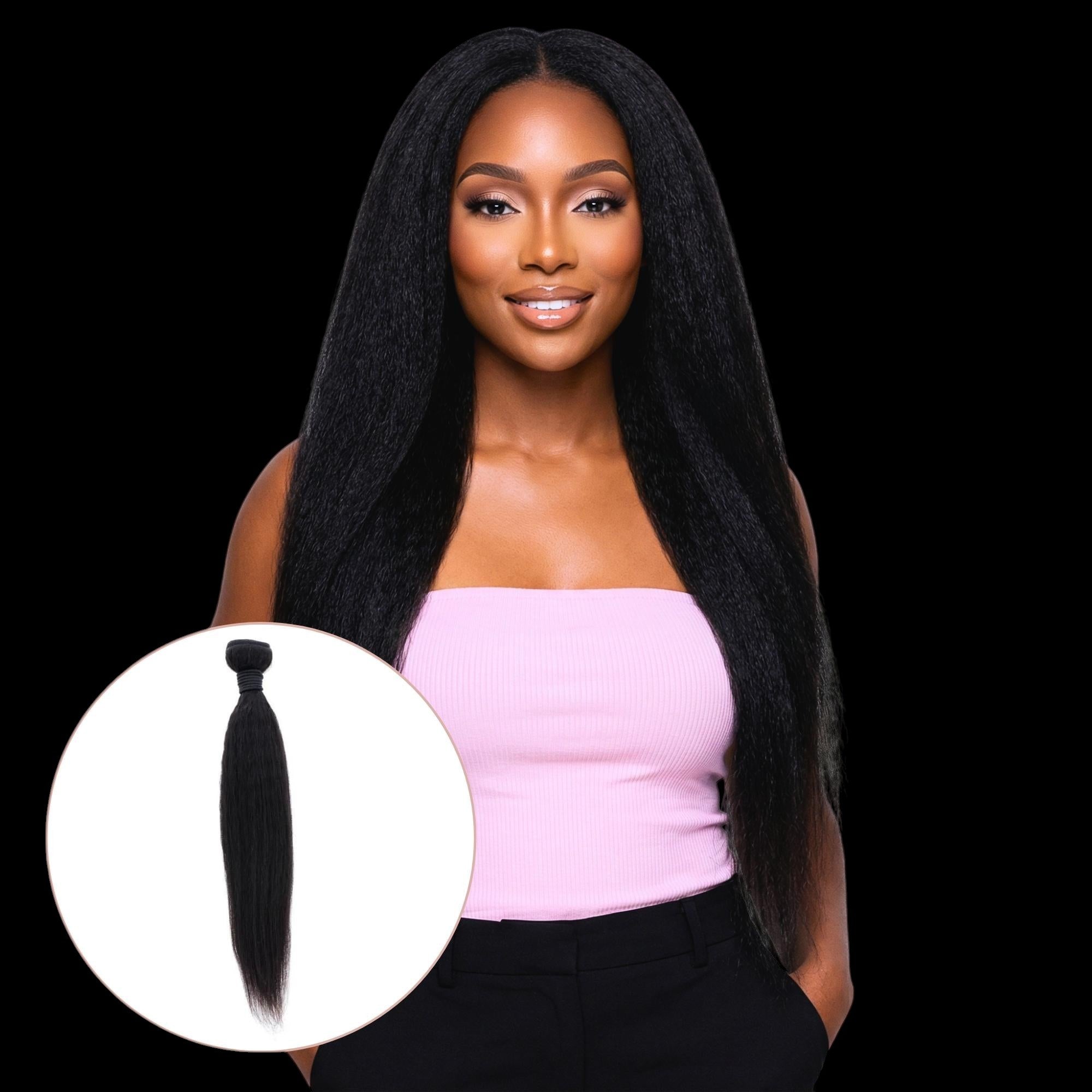 Kinky Straight 100% Human Hair Bundles by Private Label