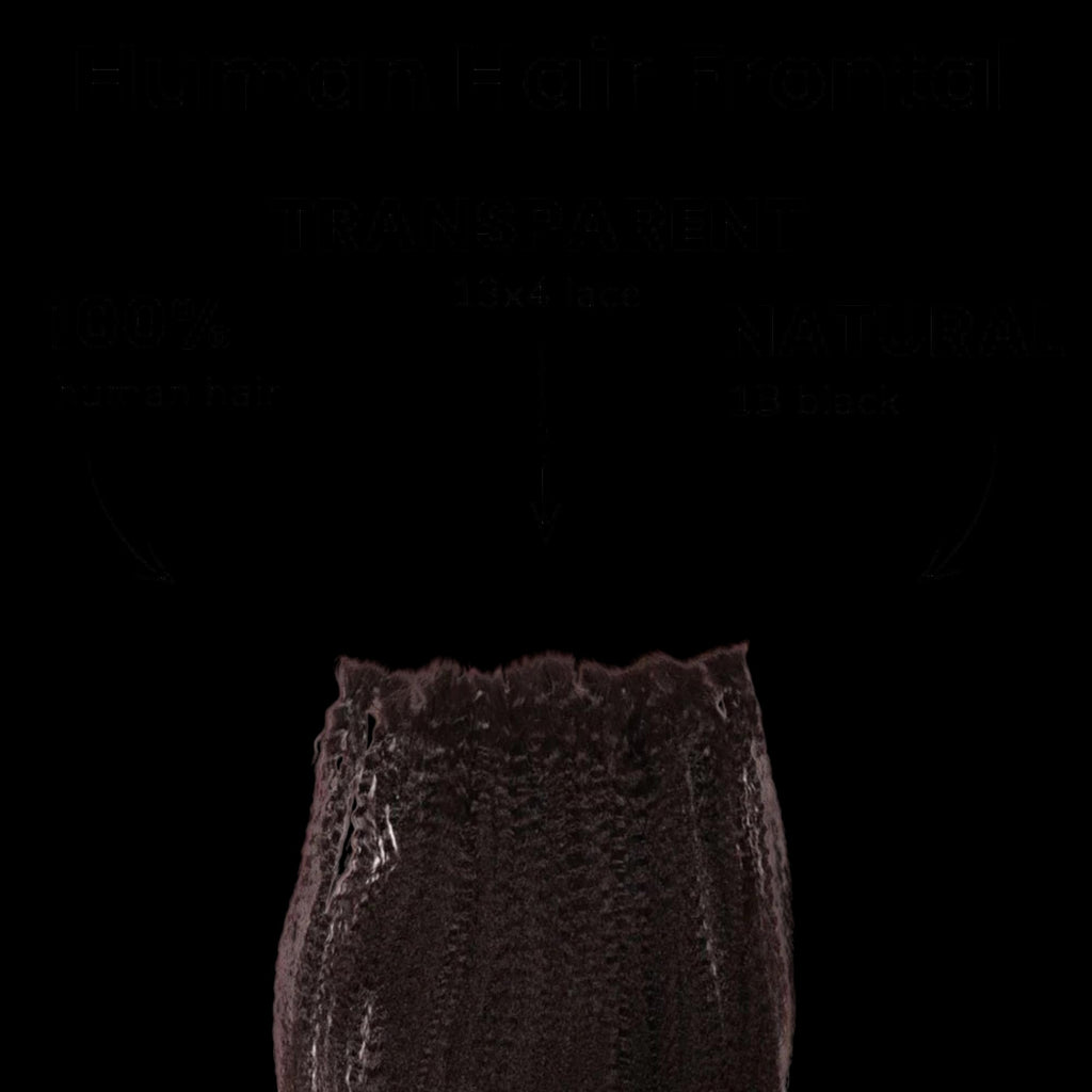 Kinky Straight 13x4 Transparent Lace Human Hair Frontal by Private Label