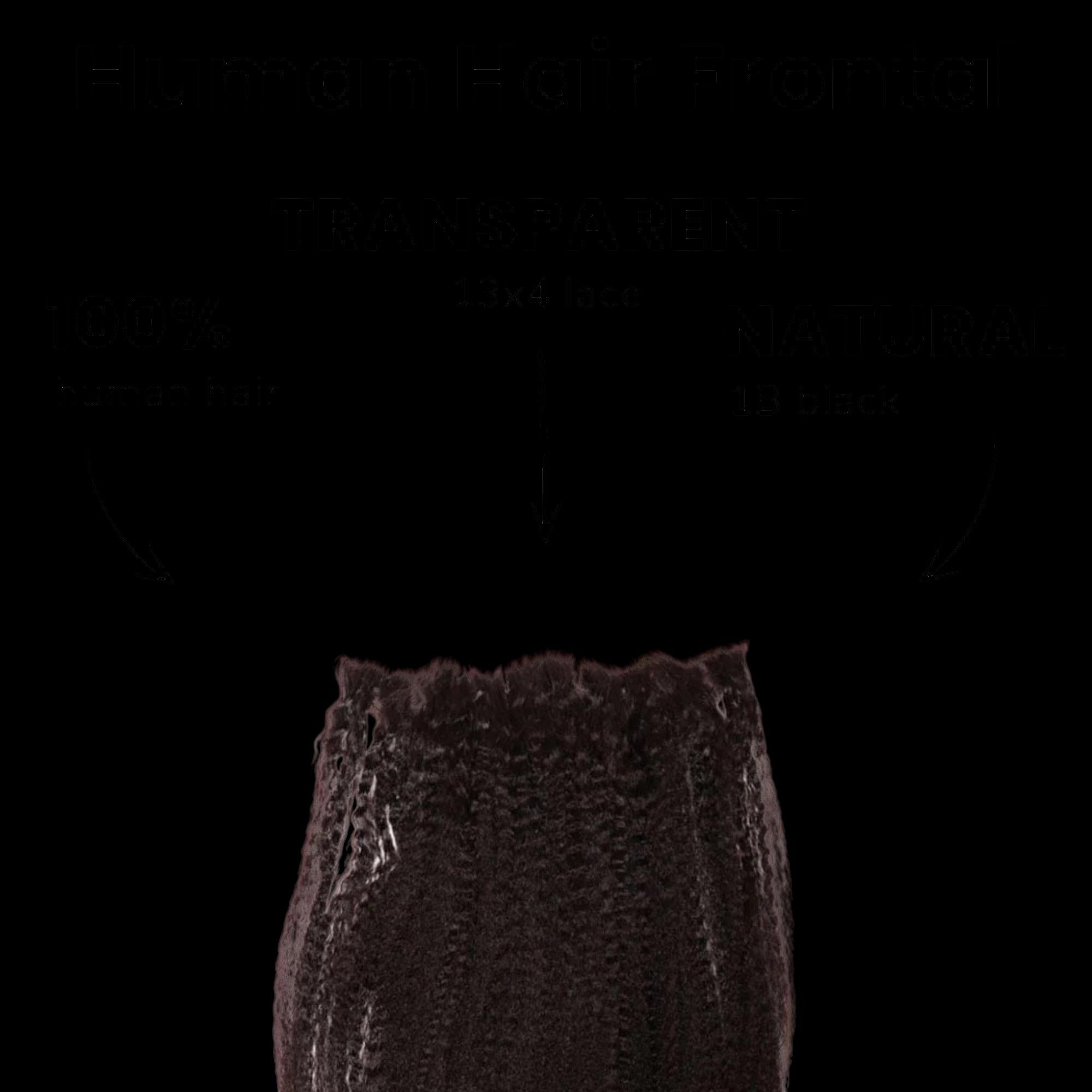 Kinky Straight 13x4 Transparent Lace Human Hair Frontal by Private Label