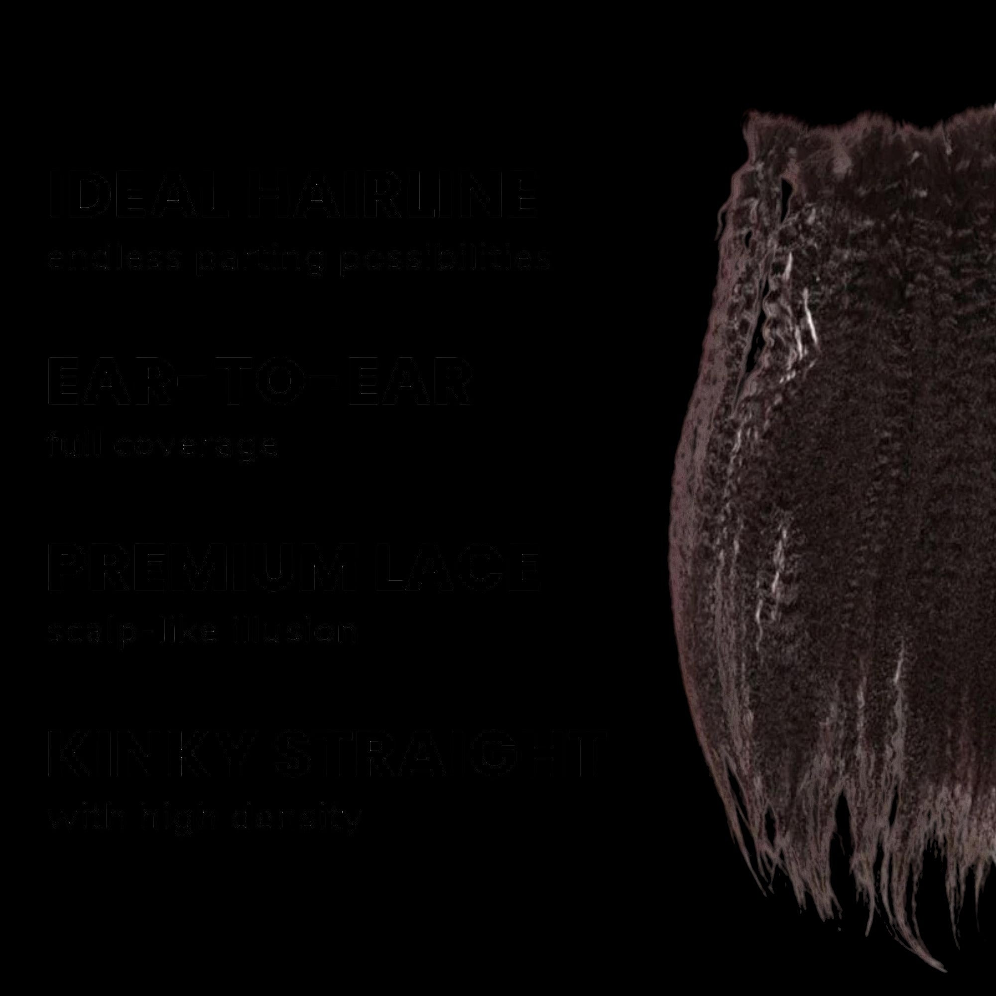 Kinky Straight 13x4 Transparent Lace Human Hair Frontal by Private Label