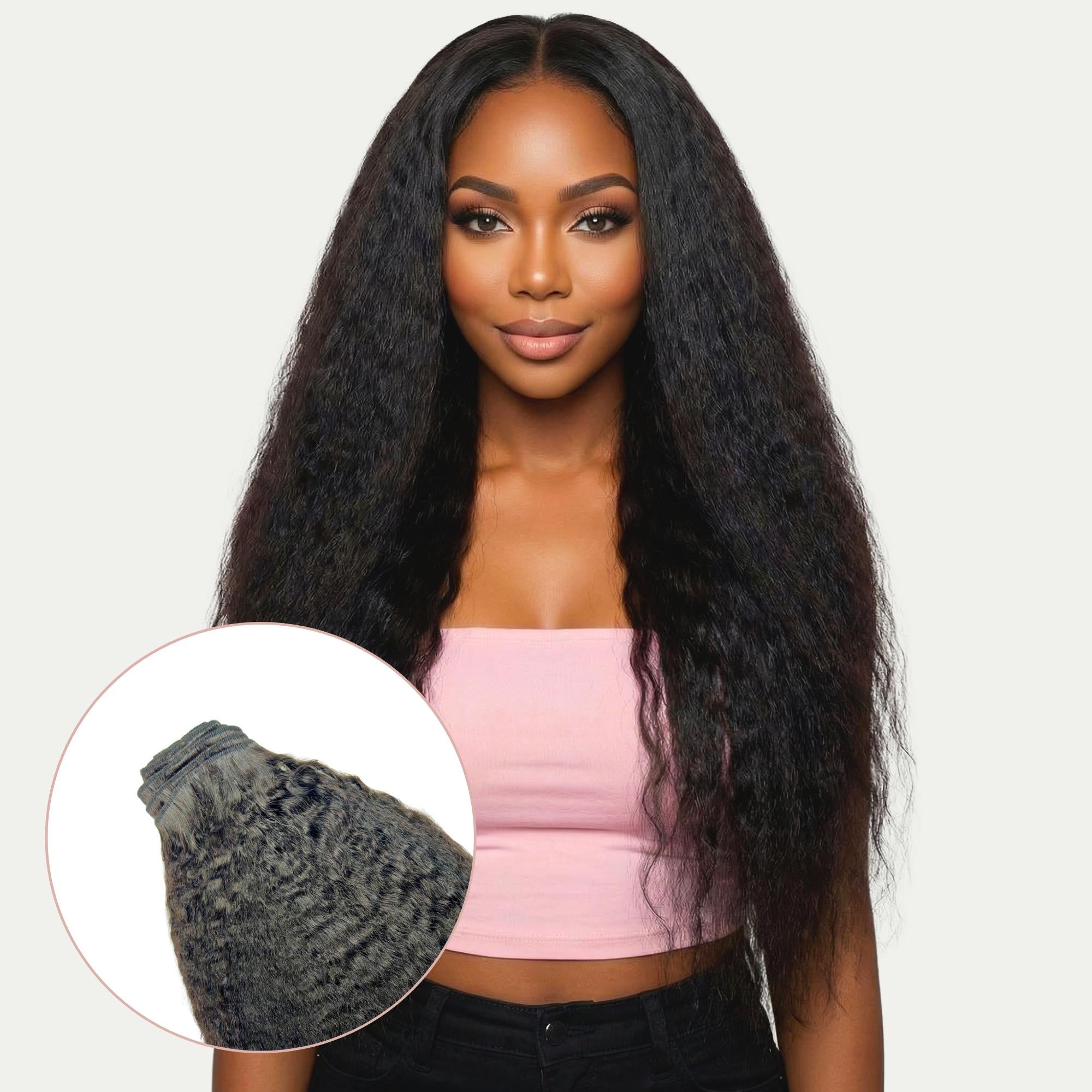 Kinky Straight Clip-In 100% Human Hair Extensions by Private Label