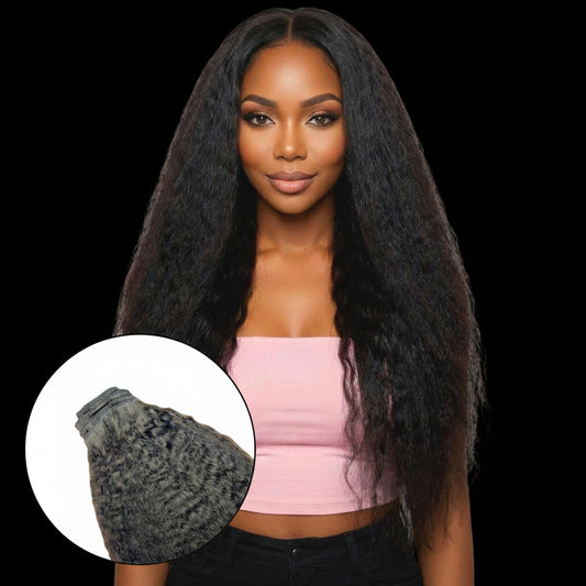 Kinky Straight Clip-In 100% Human Hair Extensions by Private Label