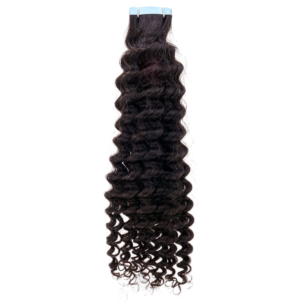 Kinky Curly 100% Human Hair Tape In Extensions by Private Label