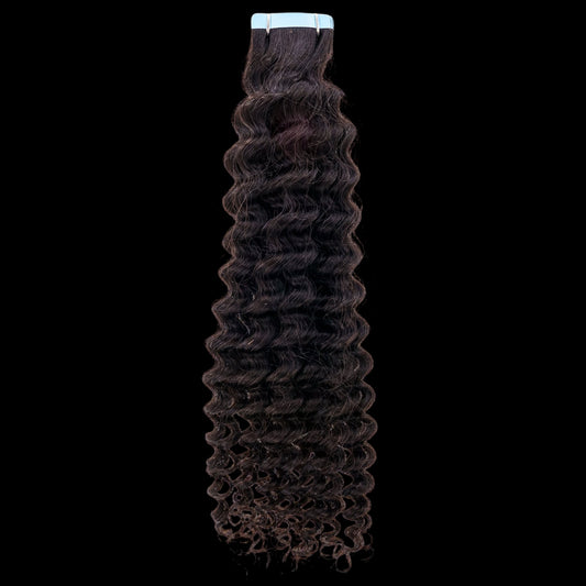 Kinky Curly 100% Human Hair Tape In Extensions by Private Label
