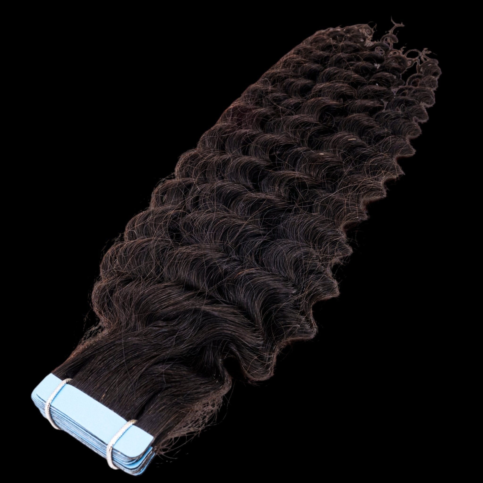 Kinky Curly 100% Human Hair Tape In Extensions by Private Label