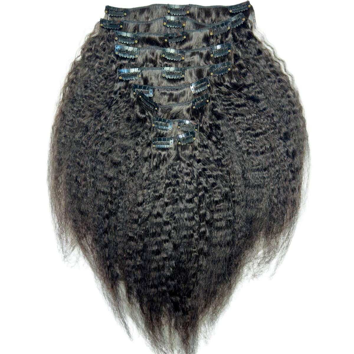 Kinky Straight Clip-In 100% Human Hair Extensions by Private Label