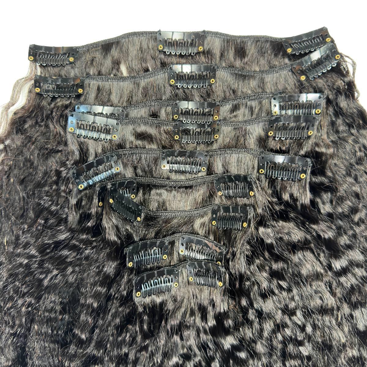 Kinky Straight Clip-In 100% Human Hair Extensions by Private Label