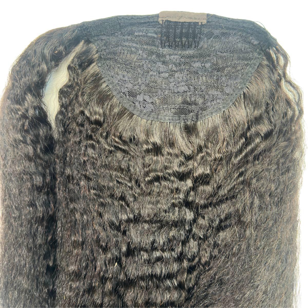 Kinky Straight 100% Human Hair Ponytail Extension by Private Label