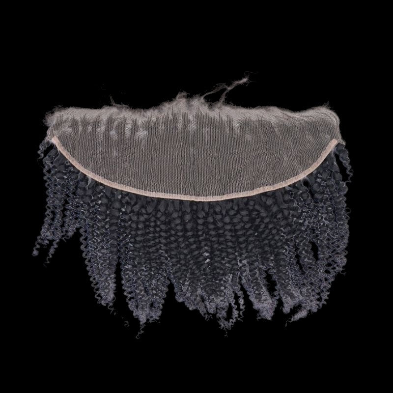 Afro Kinky Curly 13x4 Transparent Lace Human Hair Frontal by Private Label