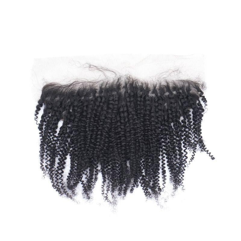 Afro Kinky Curly 13x4 Transparent Lace Human Hair Frontal by Private Label
