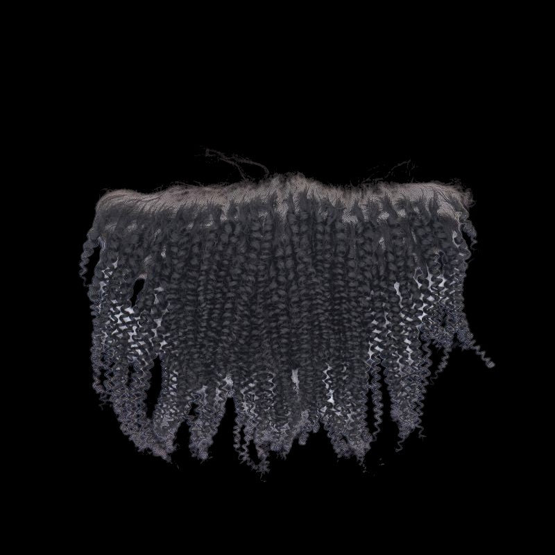 Afro Kinky Curly 13x4 Transparent Lace Human Hair Frontal by Private Label