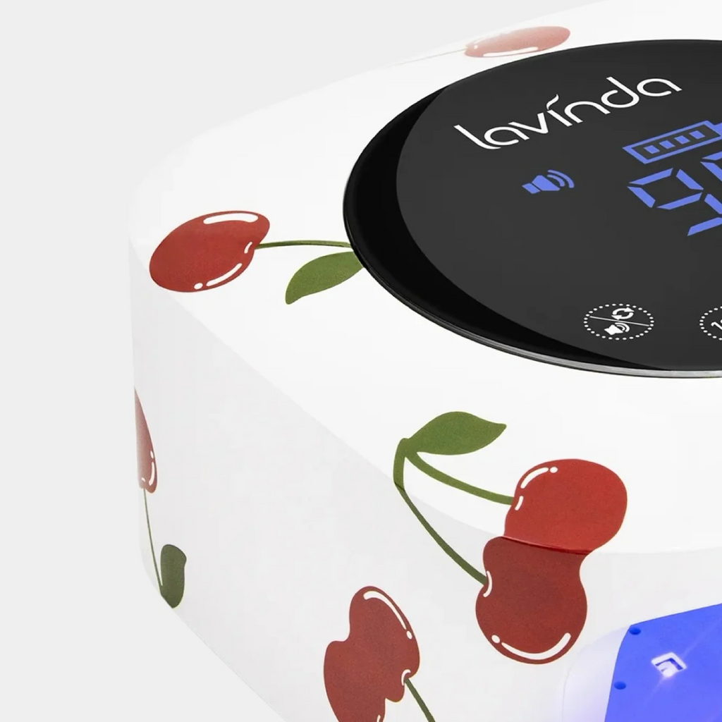 Crown™ Nail Lamp – Cherry Print - 54W Rechargeable UV/LED by Lavinda