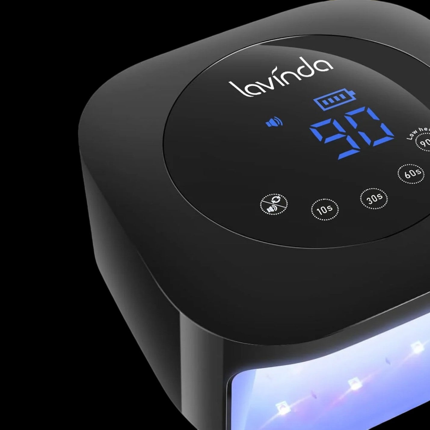 Crown™ Nail Lamp - Black - 54W Rechargeable UV/LED by Lavinda