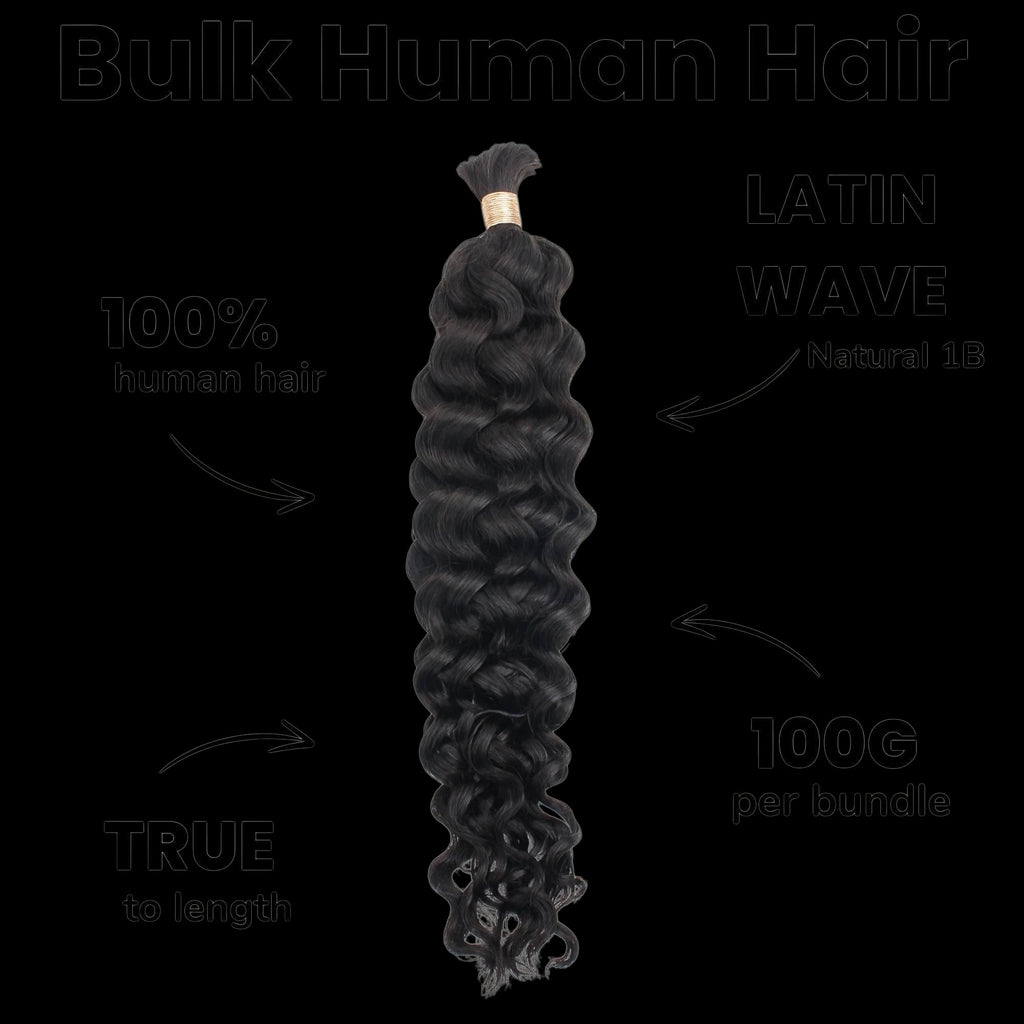 Latin Wave Bulk 100% Human Braiding Hair by Private Label