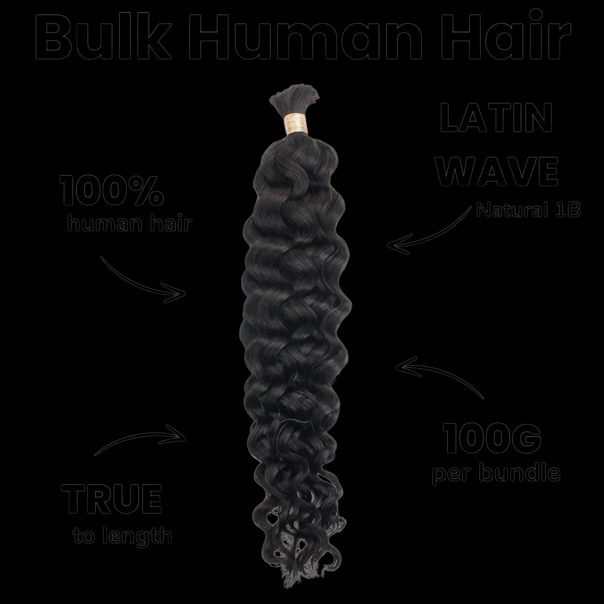 Latin Wave Bulk 100% Human Braiding Hair by Private Label