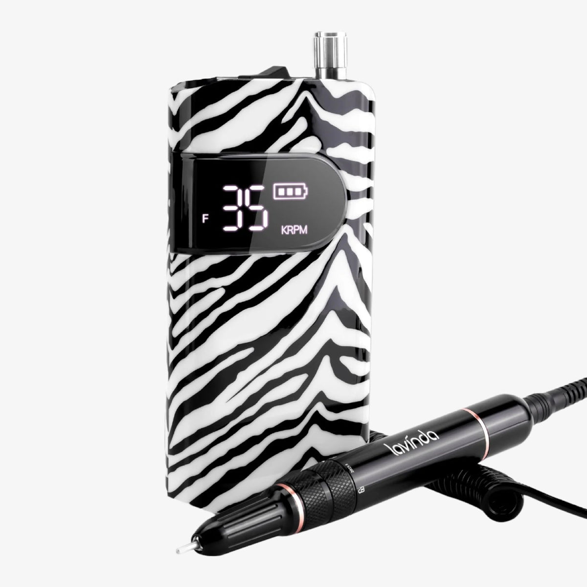 Wand™ Nail Drill - Zebra Print - 35,000 RPM Rechargeable