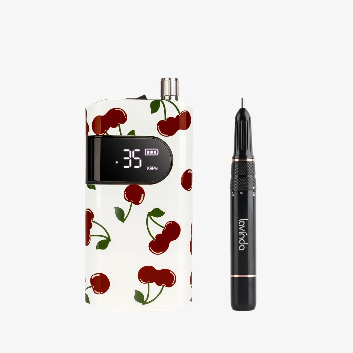 Crown™ Nail Lamp & Wand™ Nail Drill Bundle - Cherry Print by Lavinda