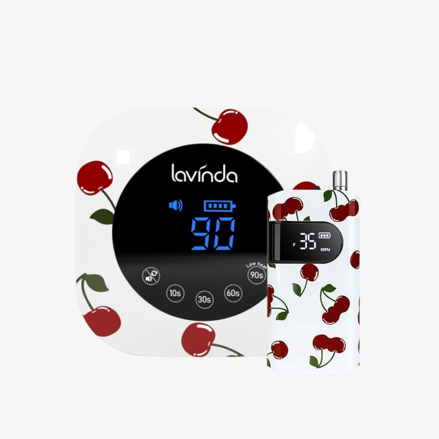 Crown™ Nail Lamp & Wand™ Nail Drill Bundle - Cherry Print by Lavinda