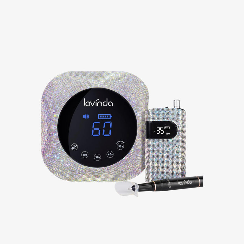 Crown™ Nail Lamp & Wand™ Nail Drill Bundle – Crystal Diamond by Lavinda