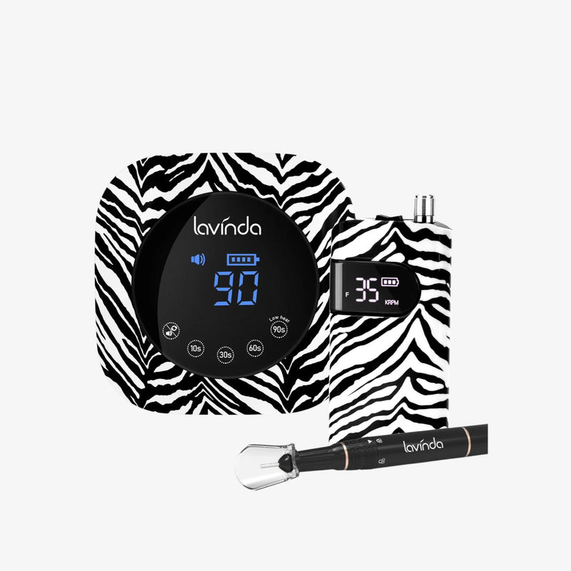 Crown™ Nail Lamp & Wand™ Nail Drill Bundle – Zebra Print by Lavinda