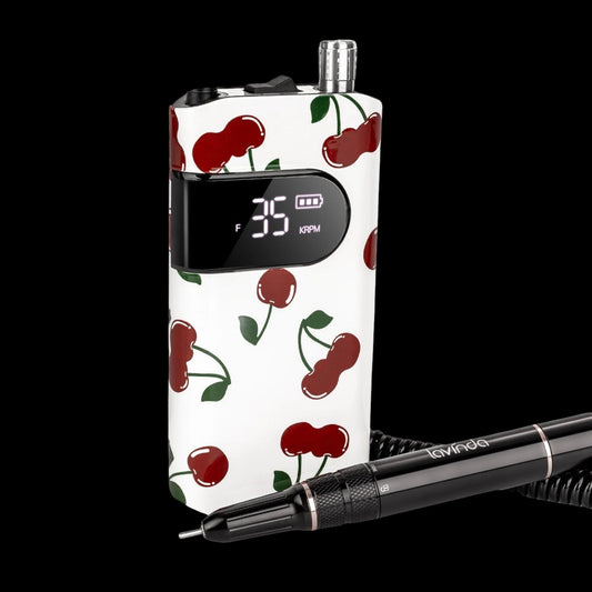 Wand™ Nail Drill - Cherry Print - 35,000 RPM Rechargeable by Lavinda