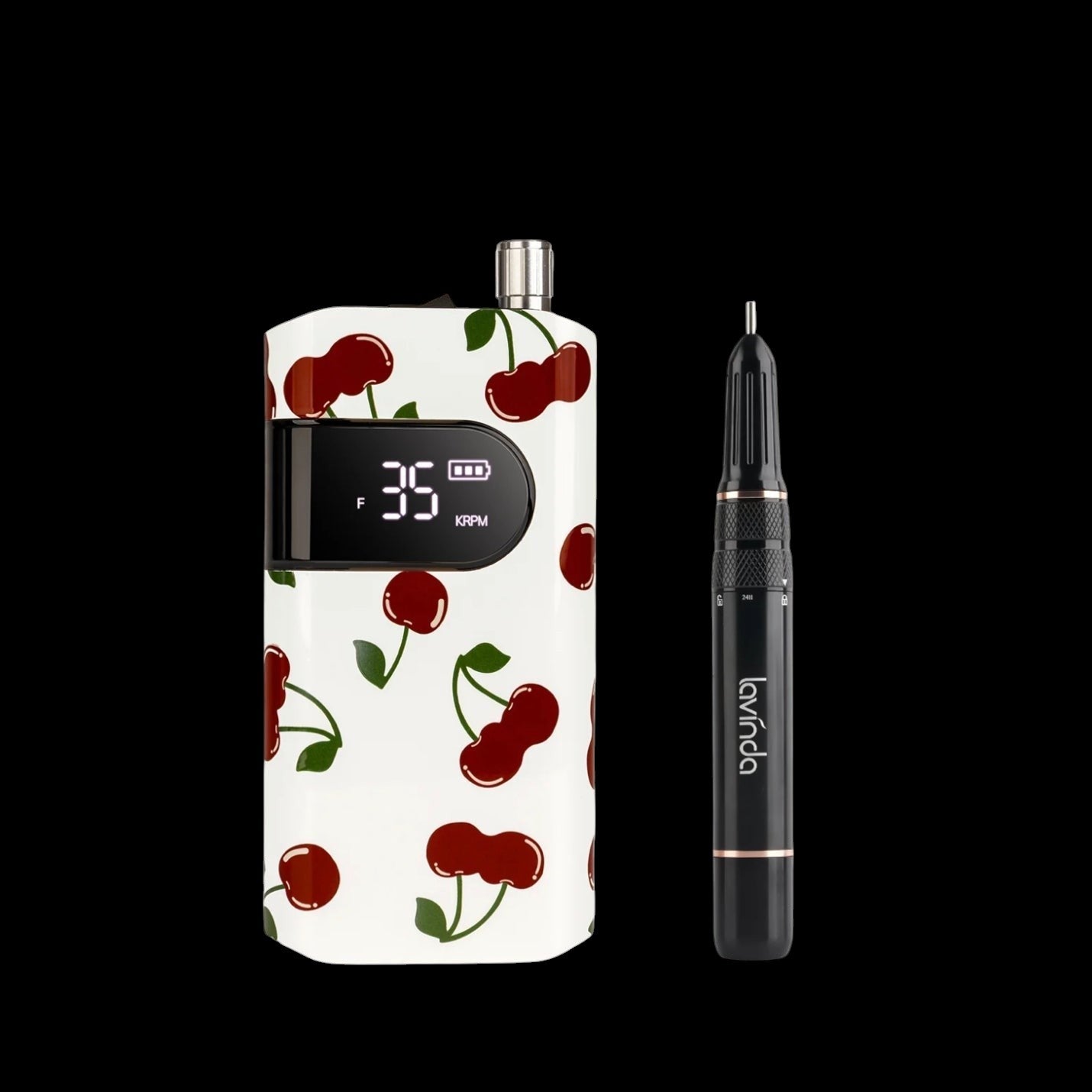 Crown™ Nail Lamp & Wand™ Nail Drill Bundle - Cherry Print by Lavinda