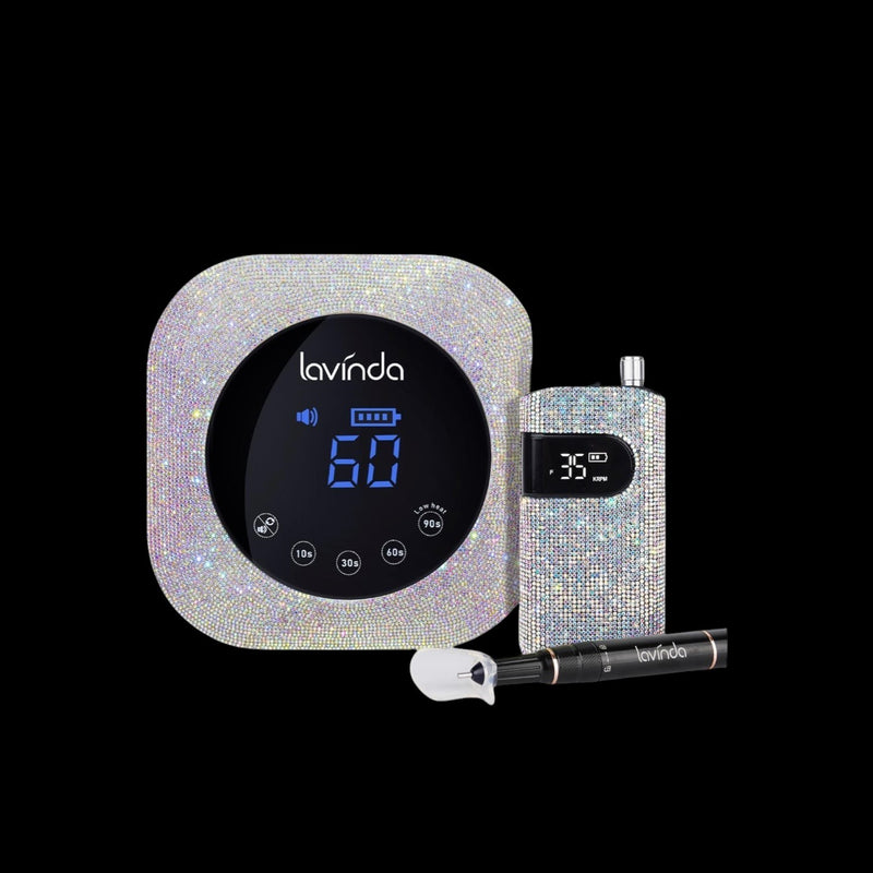 Crown™ Nail Lamp & Wand™ Nail Drill Bundle – Crystal Diamond by Lavinda