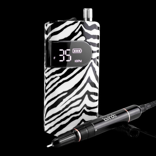 Wand™ Nail Drill - Zebra Print - 35,000 RPM Rechargeable by Lavinda