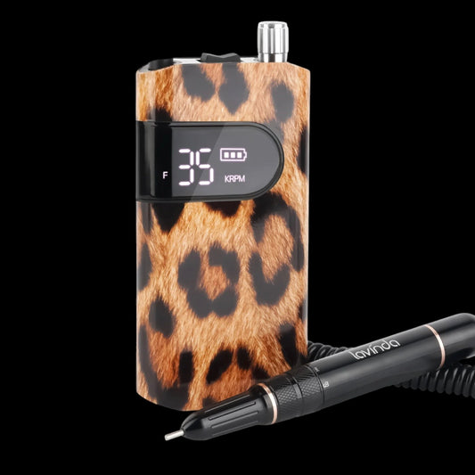 Wand™ Nail Drill - Leopard Print - 35,000 RPM Rechargeable by Lavinda
