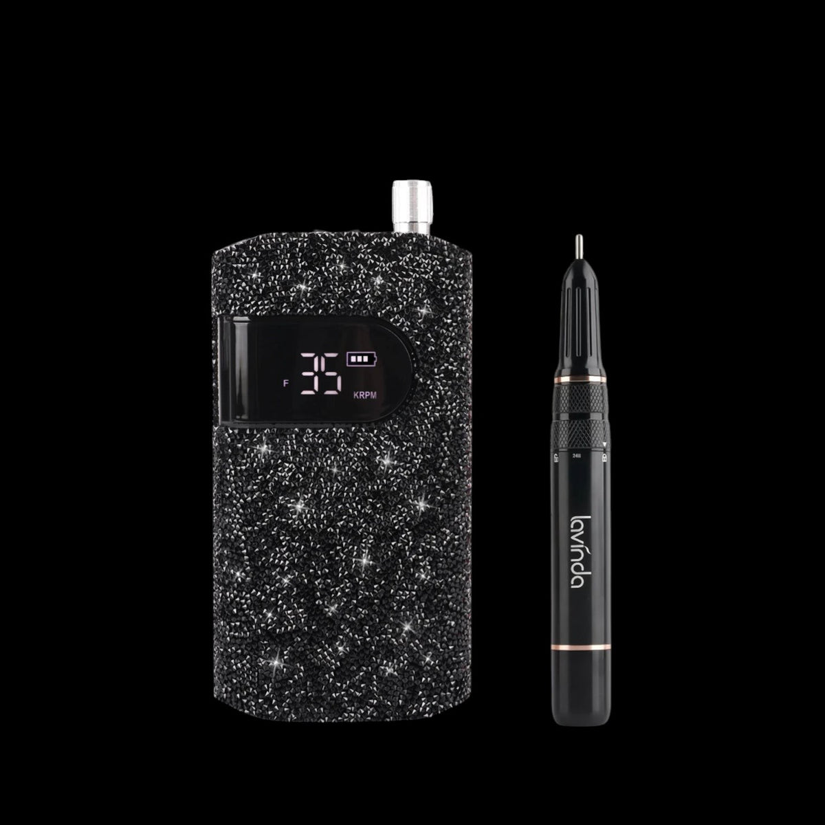 Crown™ Nail Lamp & Wand™ Nail Drill Bundle – Black Diamond by Lavinda