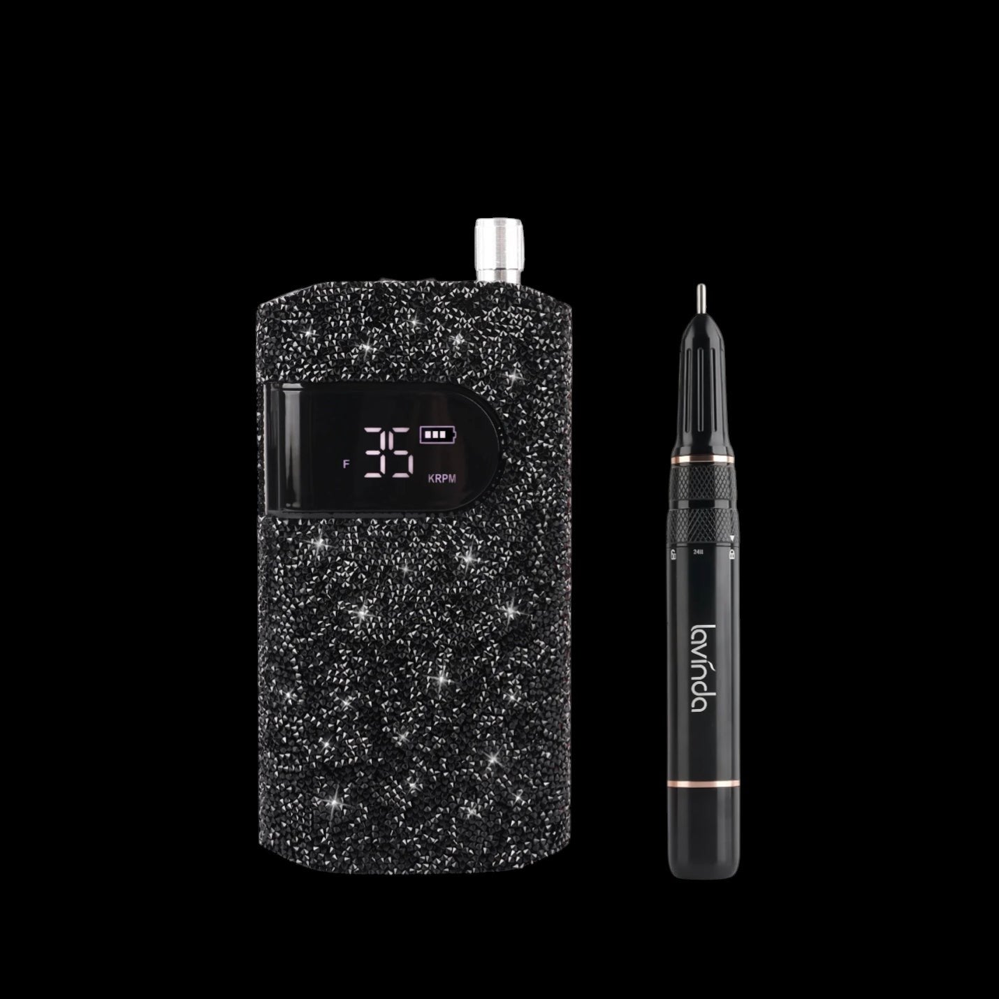 Crown™ Nail Lamp & Wand™ Nail Drill Bundle – Black Diamond by Lavinda