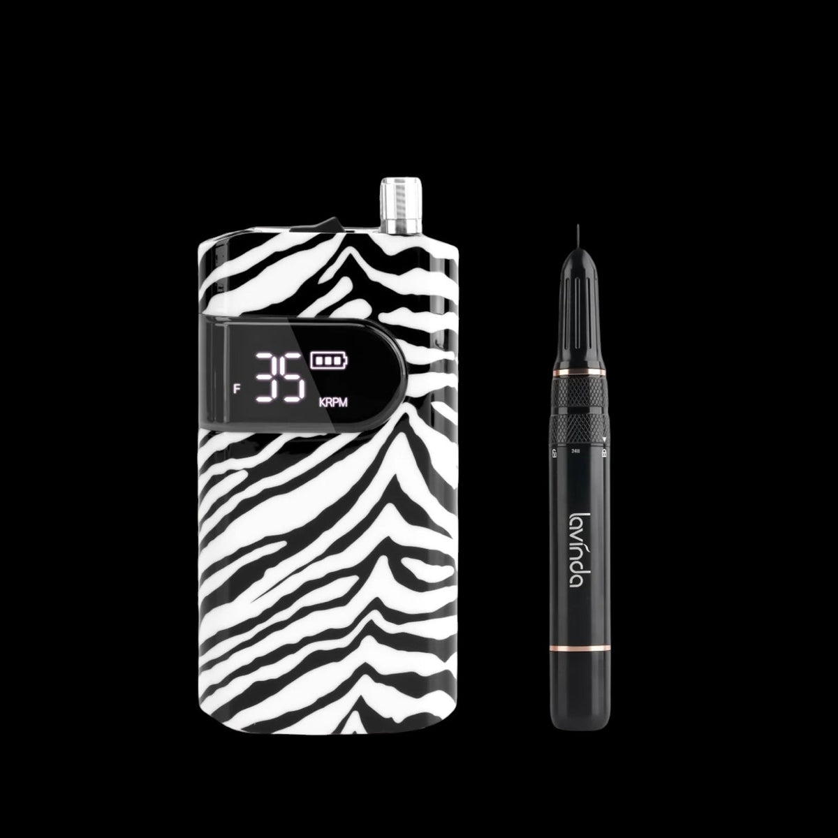 Wand™ Nail Drill - Zebra Print - 35,000 RPM Rechargeable by Lavinda