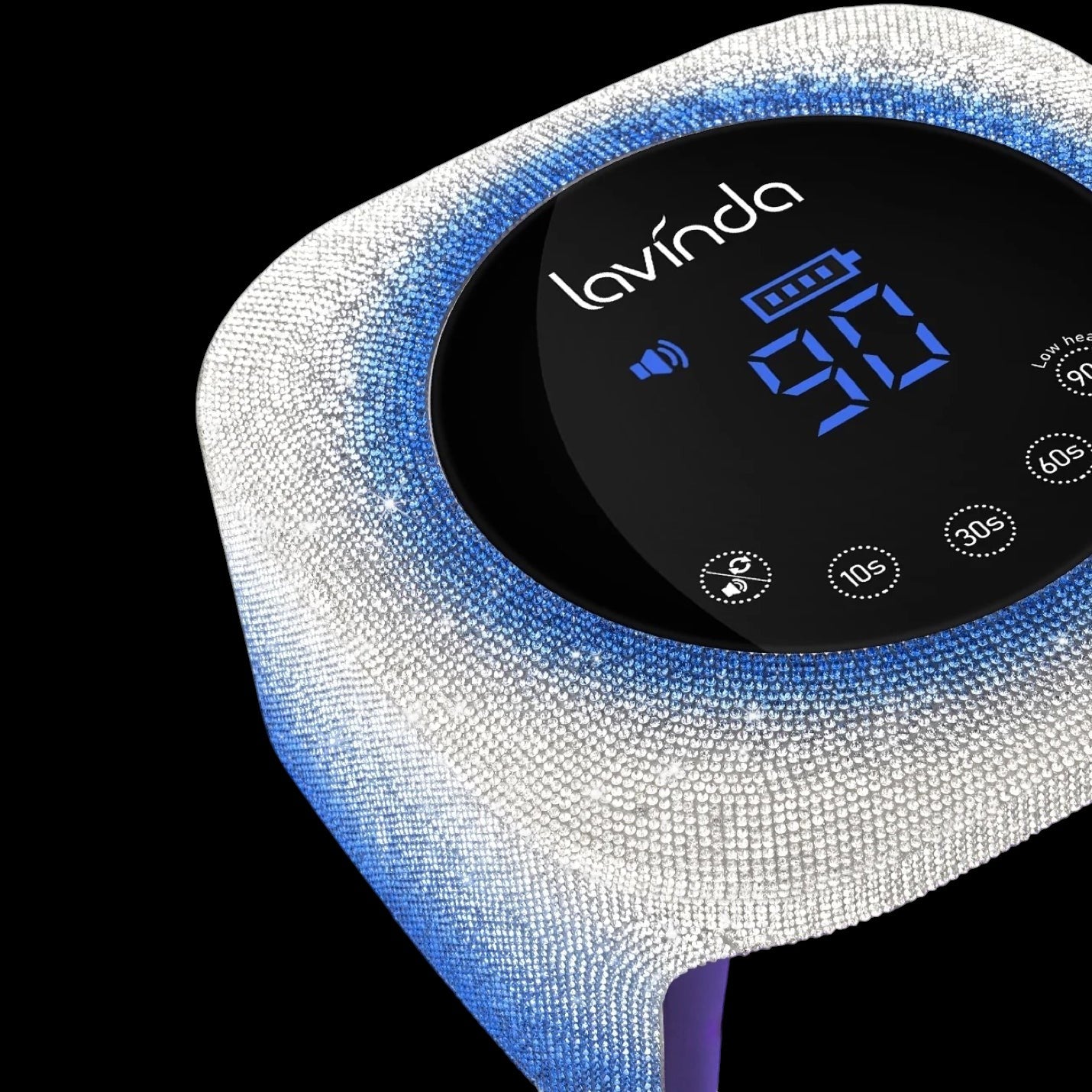Crown™ Bling Nail Lamp - Gradient Blue - 54W Rechargeable UV/LED by Lavinda