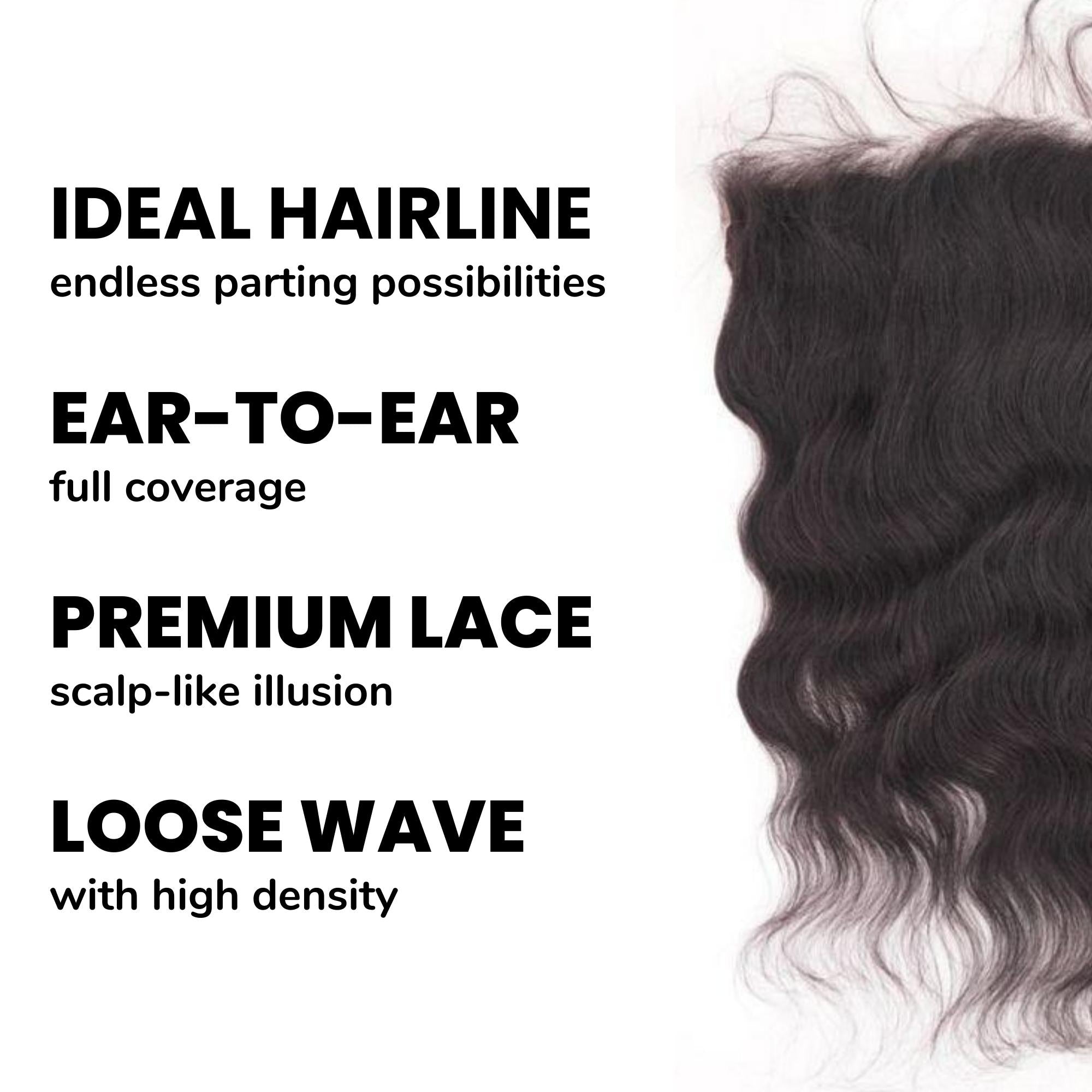 Loose Wave 13x4 HD Lace Human Hair Frontal by Private Label