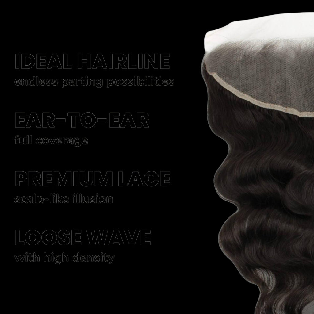 Loose Wave 13x4 Transparent Lace Human Hair Frontal by Private Label