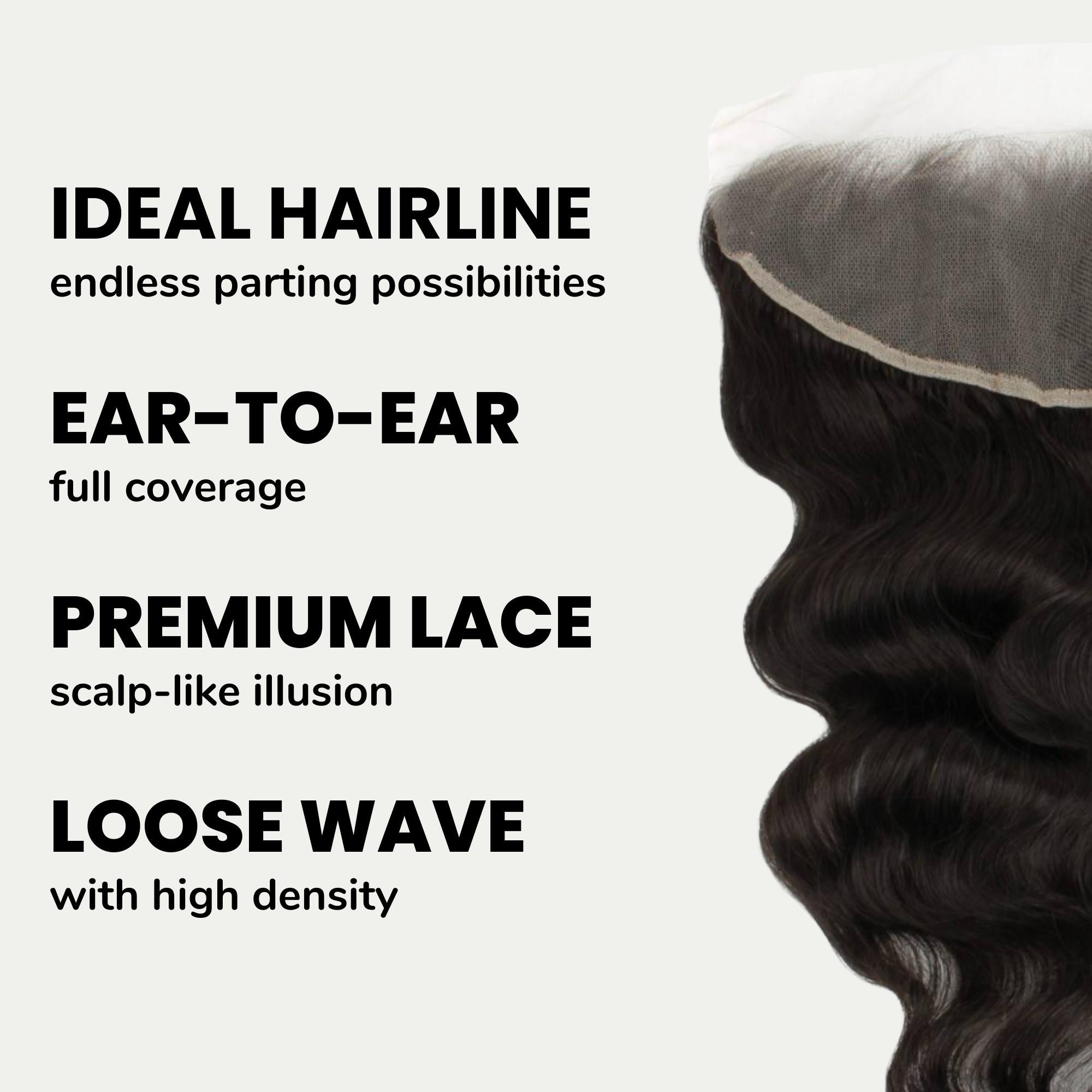 Loose Wave 13x4 Transparent Lace Human Hair Frontal by Private Label