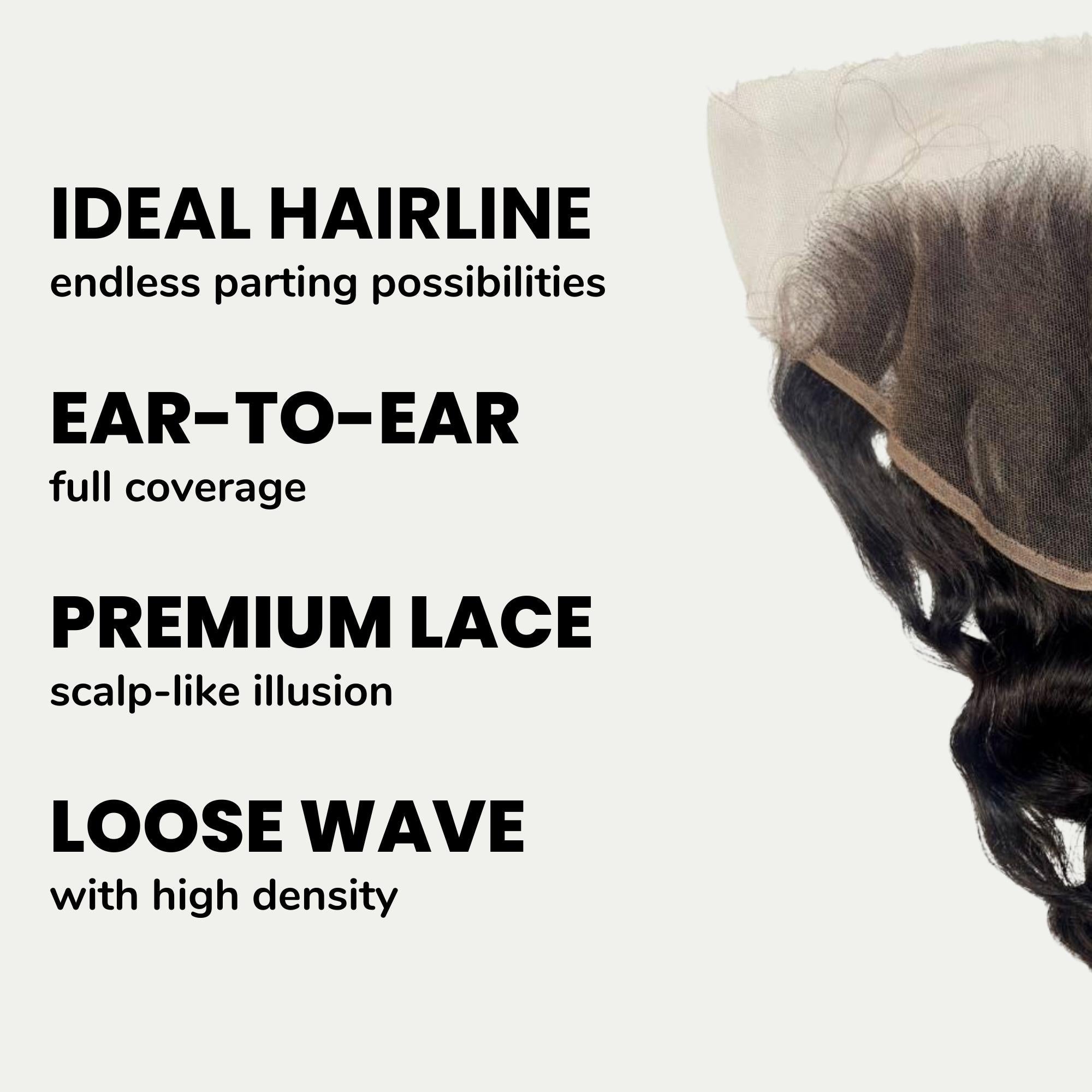 Loose Wave 13x6 HD Lace Human Hair Frontal by Private Label