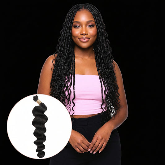 Loose Wave Bulk 100% Human Braiding Hair by Private Label
