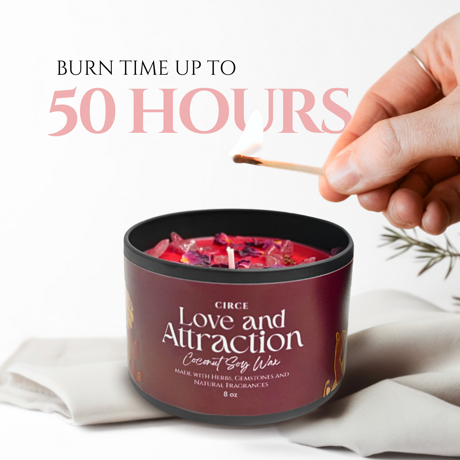 Love & Attraction Candle — 8‑oz Romantic Manifestation by Circe Boutique