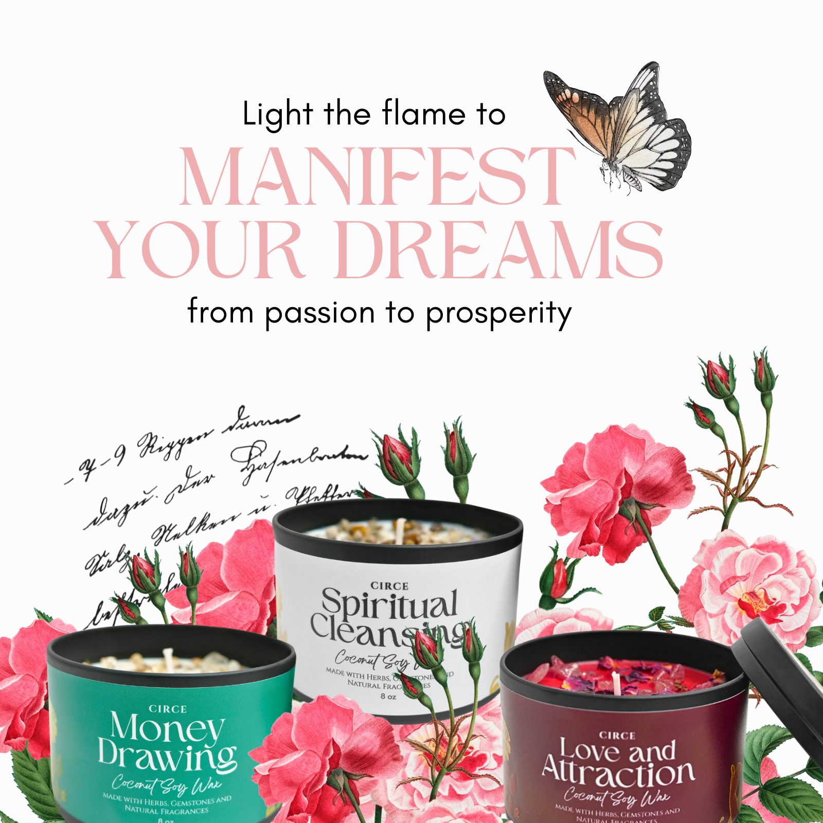 Love & Attraction Candle — 8‑oz Romantic Manifestation by Circe Boutique