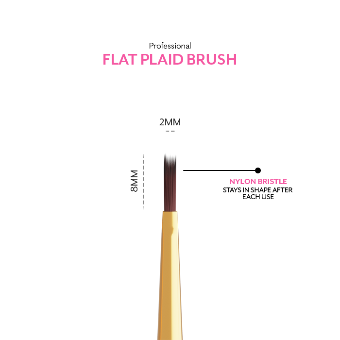 Professional Flat Plaid Nail Brush by Madam Glam