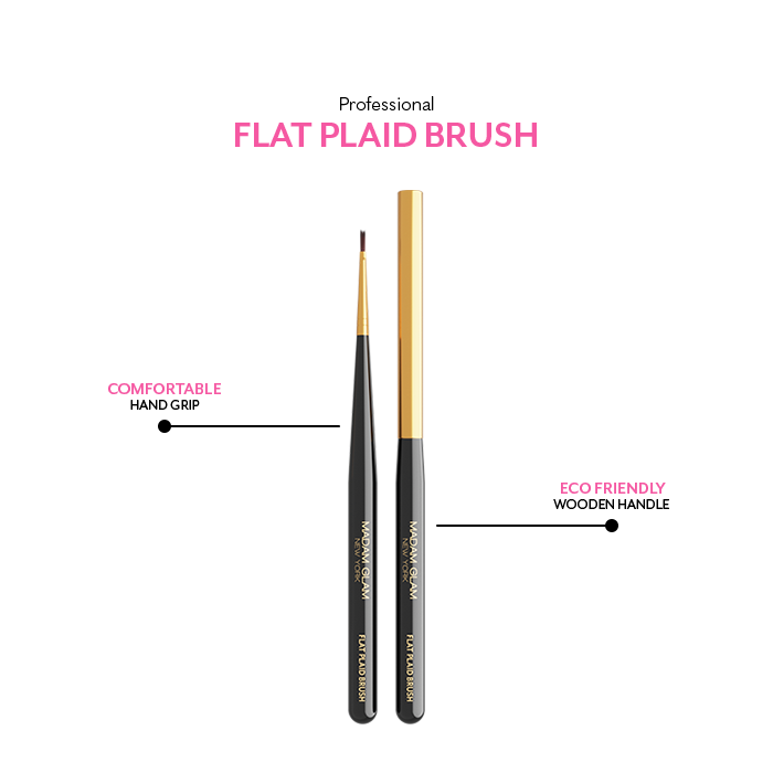 Professional Flat Plaid Nail Brush by Madam Glam