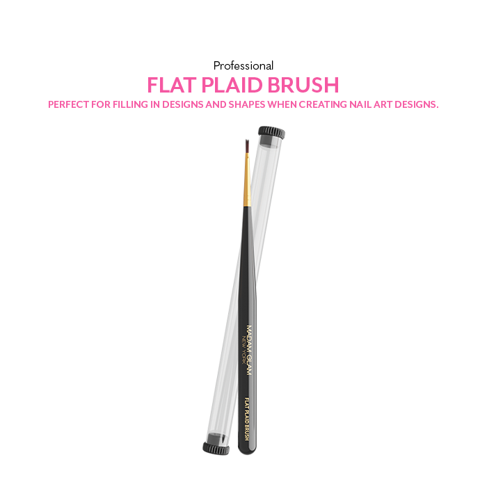 Professional Flat Plaid Nail Brush by Madam Glam