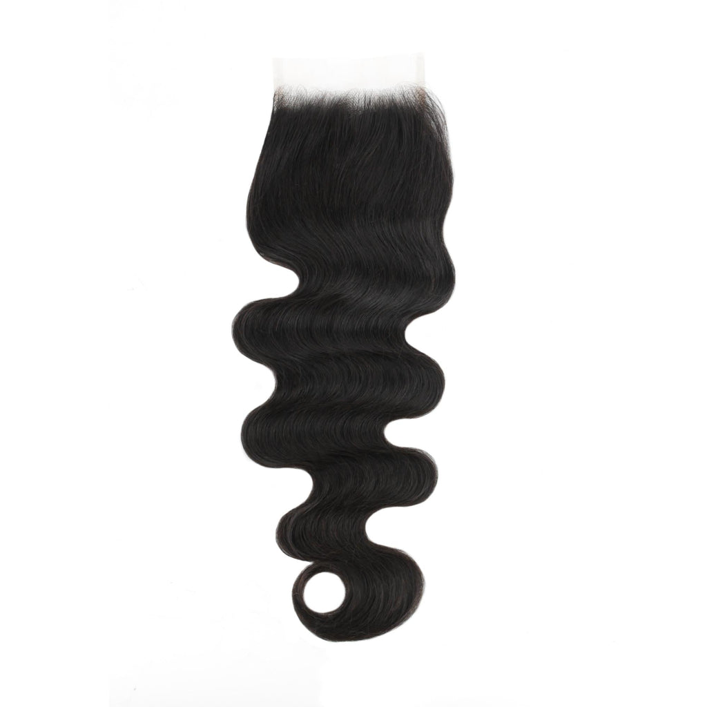 Malaysian Body Wave 4x4 Transparent Lace Human Hair Closure by Private Label