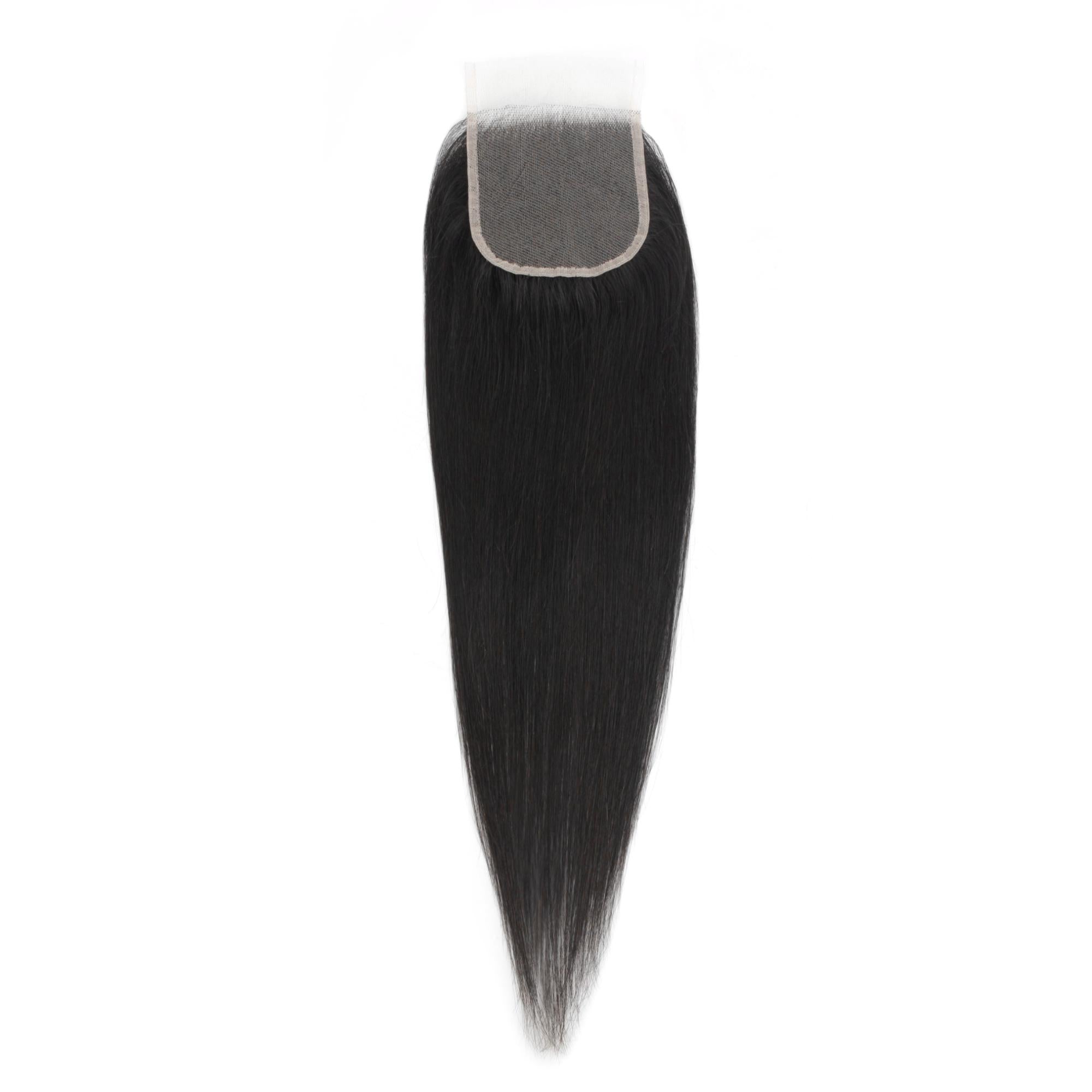 Malaysian Straight 4x4 Transparent Lace Human Hair Closure by Private Label