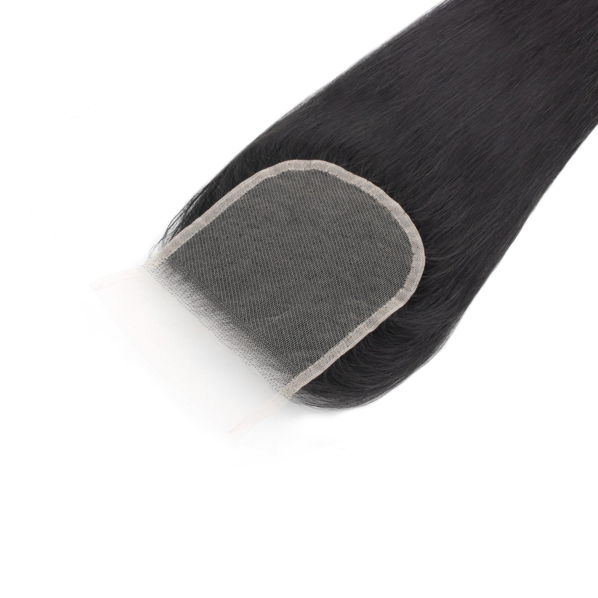 Malaysian Straight 4x4 Transparent Lace Human Hair Closure by Private Label